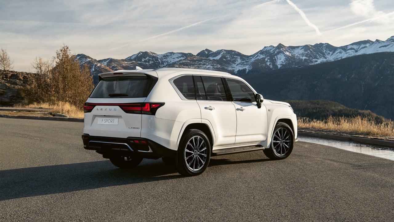 Rear view of a parked Lexus LX