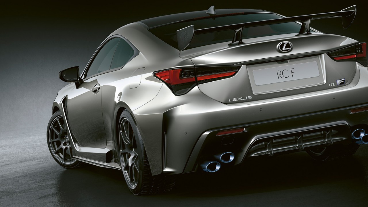 A rear view of a Lexus RC F 